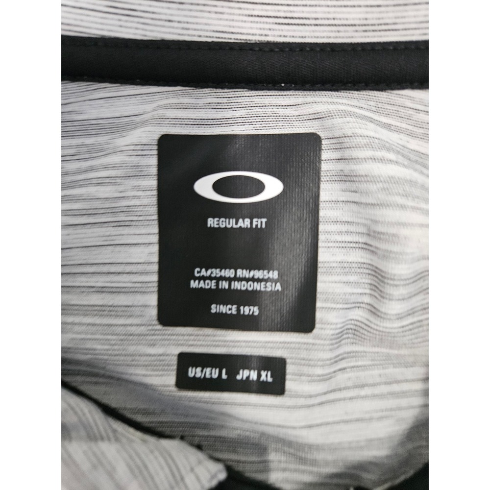 Oakley Polo Shirt Mens Large Gray Heather Regular Fit Short Sleeve zIP Athletic - Picture 5 of 8